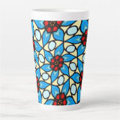 Hemelsblauw bloempatroon latte mok (Voorkant)