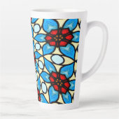 Hemelsblauw bloempatroon latte mok (Rechts)