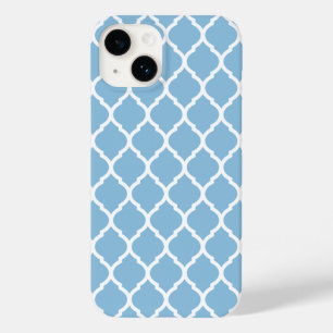 Hemelsblauw Chic Marokkaans roosterpatroon Case-Mate iPhone 14 Hoesje