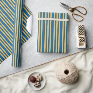 Hemelsblauw en Warm Geel Elegantie Cadeaupapier