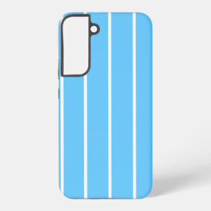 Hemelsblauw en witte zomergestreepte stof samsung galaxy hoesje