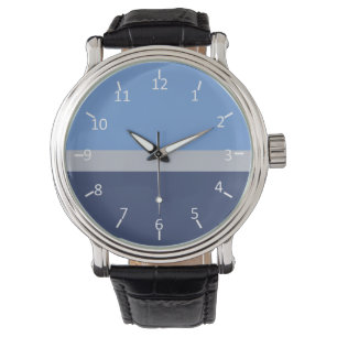 Hemelsblauw, Grijs en Midnight Blue Horloge