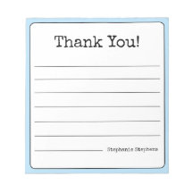 Hemelsblauw Retro Dank Je Wel Jouw Naam Gelijnd