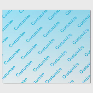 Hemelsblauw (veranderlijke kleur!) Ombre & Tekstpa Cadeaupapier