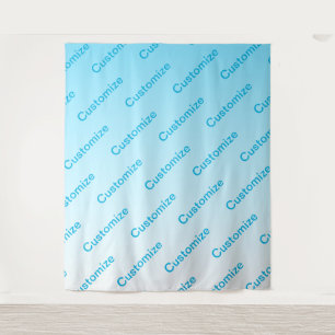 Hemelsblauw (veranderlijke kleur!) Ombre & Tekstpa Wandkleed