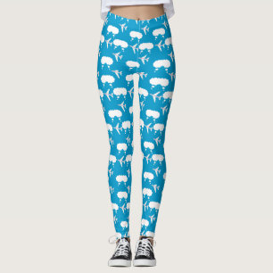 Hemelsblauw vliegtuigpatroon leggings