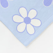 Hemelsblauw & Witte Bloemen op Lichtblauw Fleece Deken (Hoek)