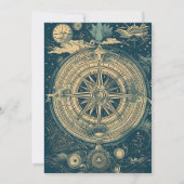 Hemelsblauwe en Gouden Tarotkaart Trouwkaart Kaart (Achterkant)