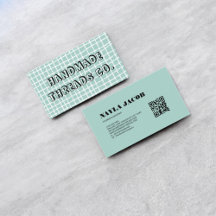 Hemelsblauwe geruite QR-code handgemaakte kleding