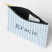Hemelsblauwe Gingham Monogram Etui (Open)
