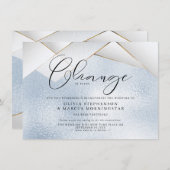 Hemelsblauwe Parel Facetten Uitgestelde Bruiloft Kaart (Voorkant / Achterkant)