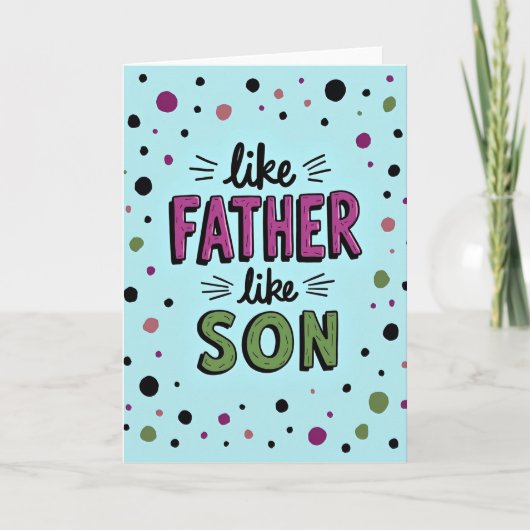 Hemelsblauwe Vader Zoon Kaart (Voorkant)