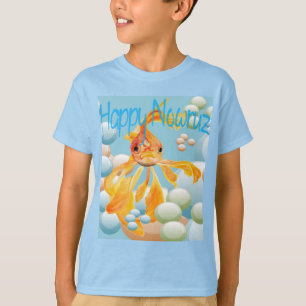 Hemelsblauwe Wensen Gelukkig Nowruz Goudvis T-shirt