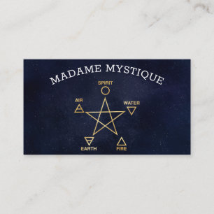 Hemelse 5 Elementen Pentagram Psychische Zakelijke Visitekaartje