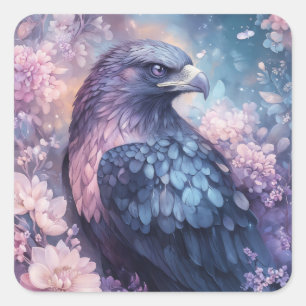 Hemelse Adelaar Te midden van Bloesems en Sterren Vierkante Sticker
