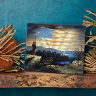 Hemelse Amerikaanse vlag in de lucht, Zouave Ameri Fotoplaat