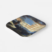 Hemelse Amerikaanse vlag in de lucht, Zouave Burge Papieren Bordje (Gebogen)