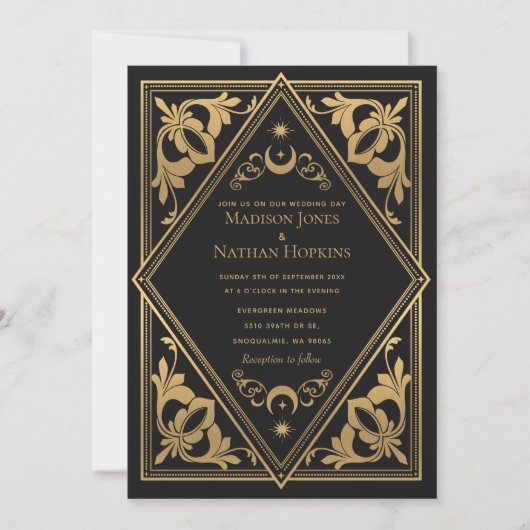 Hemelse Art Nouveau Tarot Gotische bruiloft Kaart (Voorkant)