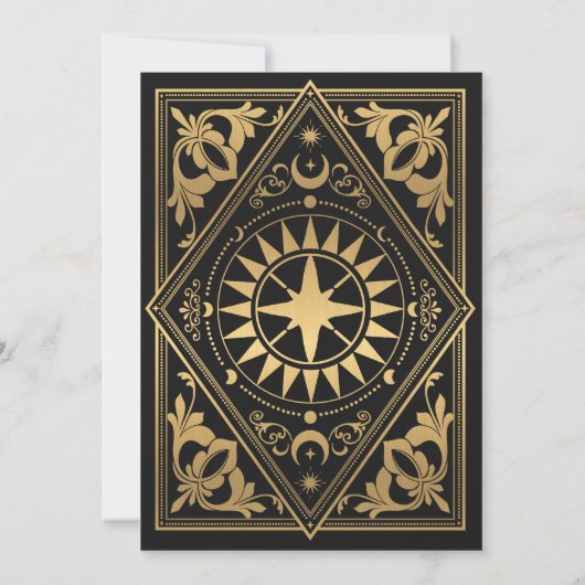 Hemelse Art Nouveau Tarot Gotische bruiloft Kaart (Achterkant)