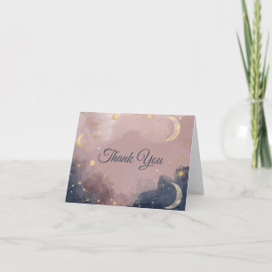Hemelse Baby Shower Bedankkaart   Gouden Maan