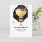 Hemelse Baby shower Uitnodiging: heteluchtballon Kaart (Staand voorkant)