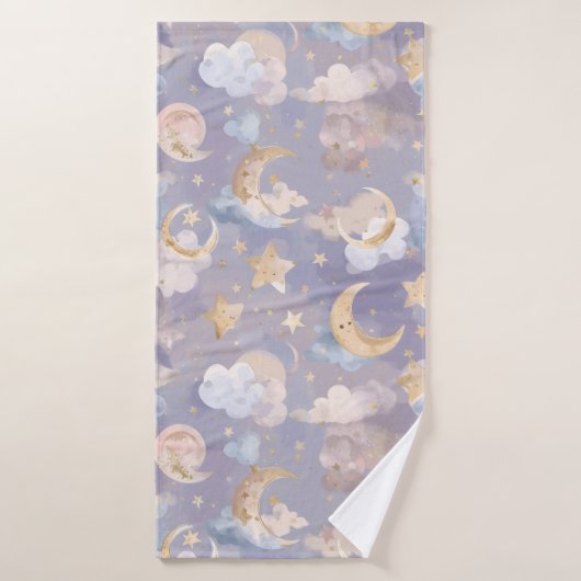 Hemelse babyhanddoek | Pastel manen, sterren & dro Badhanddoek (Badhanddoek)