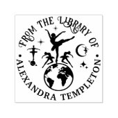 Hemelse Ballerina's Dansen op World Library Book Zelfinktende Stempel (Design)