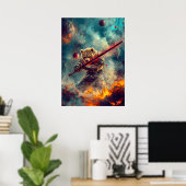 Hemelse Beer Krijger – Kosmische Samurai Bewaker Poster (Thuiskantoor)