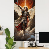 Hemelse Beschermer Aartsengel Michael Poster (Thuiskantoor)