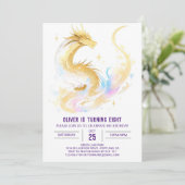 Hemelse betoverde draak verjaardag kaart (Staand voorkant)