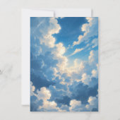 Hemelse Blauwe Hemel Cloud Huwelijksuitnodiging Kaart (Achterkant)
