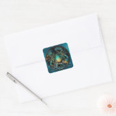 Hemelse Blauwe Krabkanker Fantasie Etherische Zodi Vierkante Sticker (Envelop)