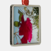 Hemelse Bloei: Een Roos tegen de Hemel Metalen Ornament (Rechts)