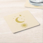 Hemelse Blush Vierkante Kartonnen Onderzetter (Schuin)