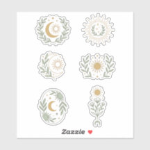 Hemelse Boho Maan Vinyl Stickers