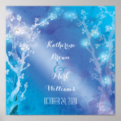 Hemelse Bomen Schitterend Blauwe Bruiloft Poster (Voorkant)
