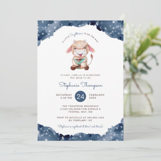 Hemelse Boogschutter Astrologie Teken Baby shower Kaart (Staand voorkant)