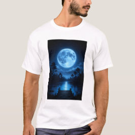 Hemelse Bosreflectie in Maanlicht Esthetiek T-shirt