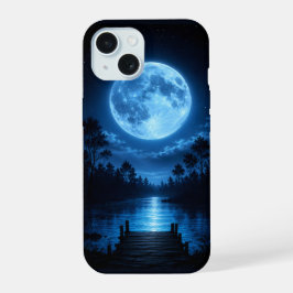 Hemelse Bosreflectie onder Maanlicht Esthetiek iPhone 15 Hoesje