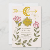 hemelse botanische bruiloft kaart (Voorkant)