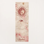 Hemelse Bourgogne Blush en Goud Custom Name Yogamat (Achterkant)