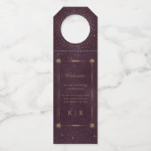 Hemelse Bourgondische gouden bruiloft fles hanger  (Voorkant)