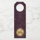 Hemelse Bourgondische gouden bruiloft fles hanger  (Achterkant)