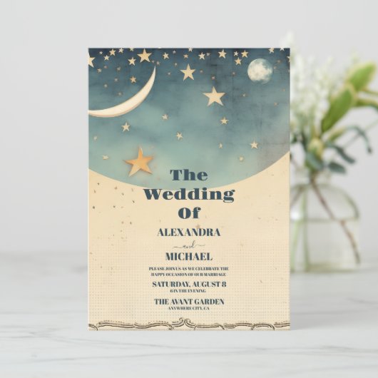 Hemelse bruiloft kaart (Staand voorkant)