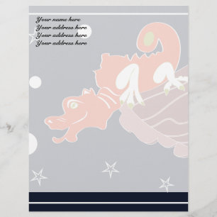 Hemelse Chinese Draak Maanverlichte Fantasie Kunst Gepersonaliseerd Briefhoofd