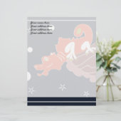 Hemelse Chinese Draak Maanverlichte Fantasie Kunst Gepersonaliseerd Briefhoofd (Staand voorkant)
