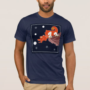 Hemelse Chinese Draak Maanverlichte Fantasie Kunst T-shirt