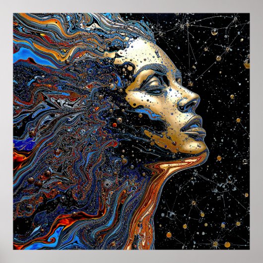 "Hemelse Cognitie" – Een Surrealistisch Portret Poster (Voorkant)