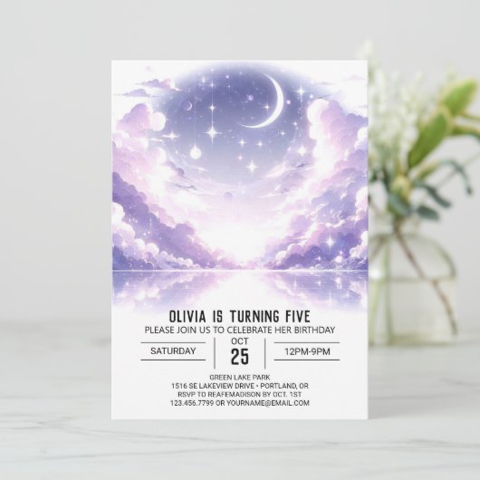 hemelse digitale verjaardag kaart (Staand voorkant)