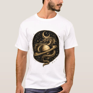 Hemelse Draak Saturnus Fantasie Ruimte Kunst T-shirt